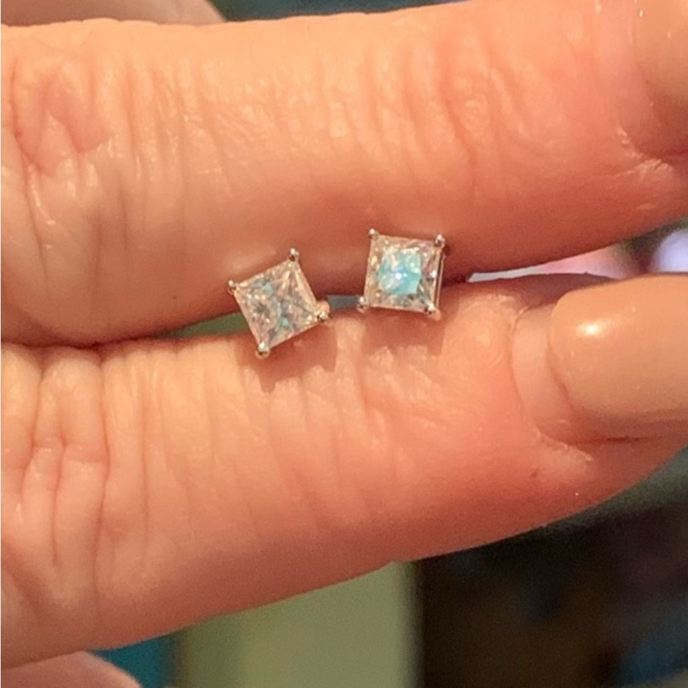 Moissanite Silver Stud Earrings